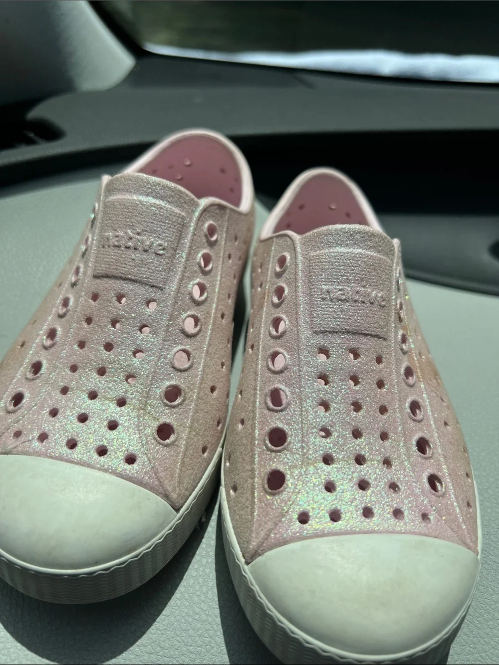 NATIVE C10 Vegan Powder Pink Bling Junior Waterproof Slip On